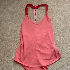 Coral Racerback Tank Top with Contrast Strap